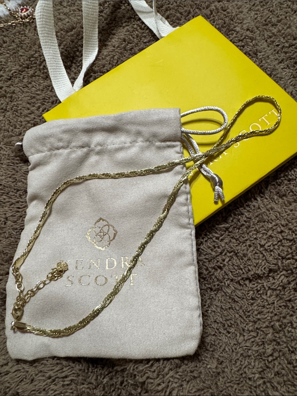 Kendra Scott Gold Twisted Rope Chain Necklace